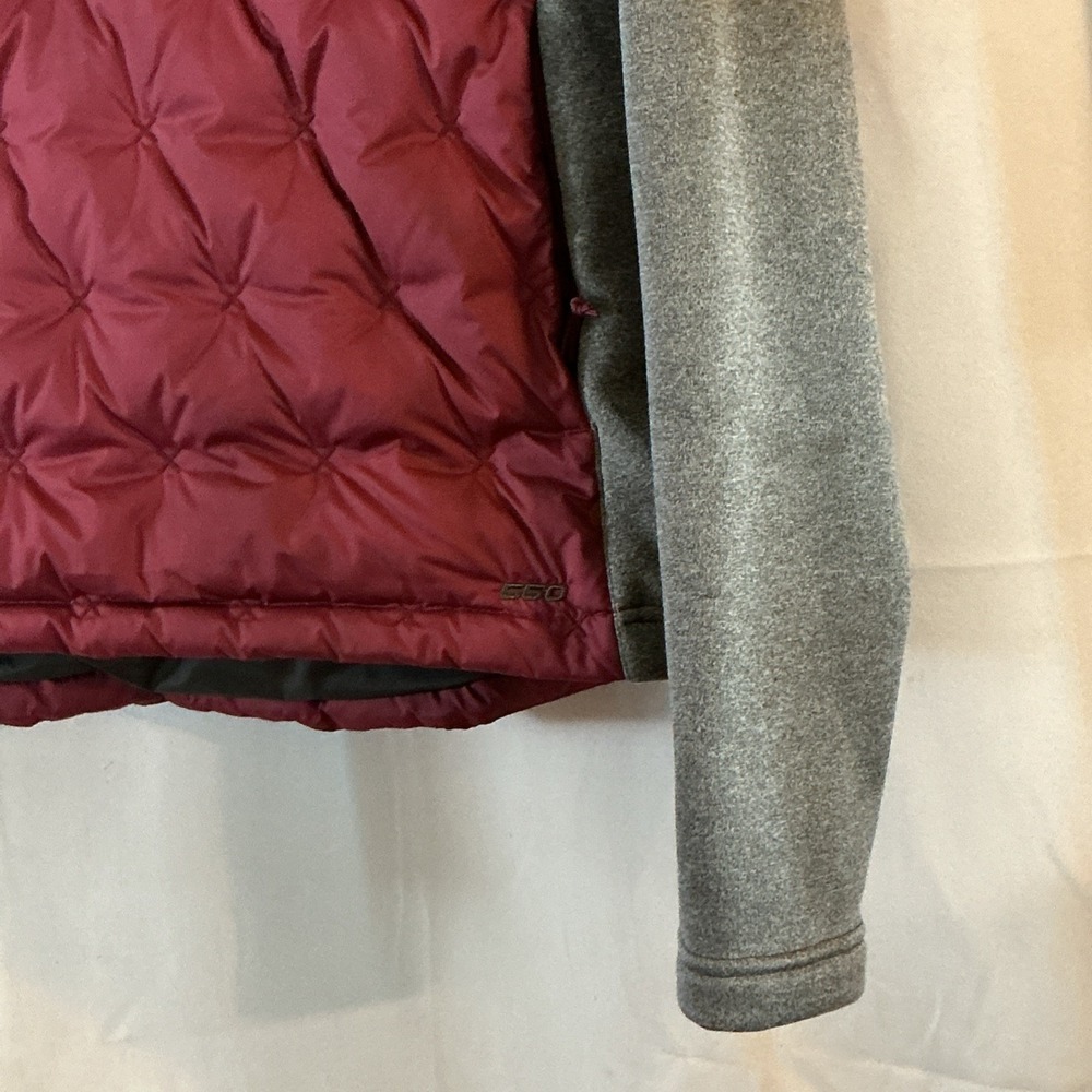 Women's North Face Burgundy Mashup Pullover Hooded Down Filled Jacket. Size L - Picture 5 of 11